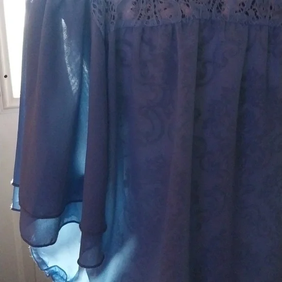 Women's Sheer Floral Lace Short Sleeve Cropped Bolero NWOT Size XL - Picture 9 of 12